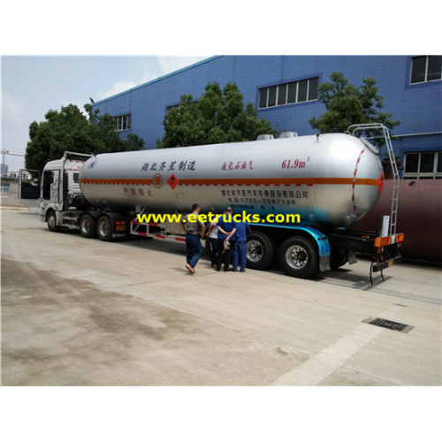 62cbm Tri-axle Occasion Propane Semi Remorques