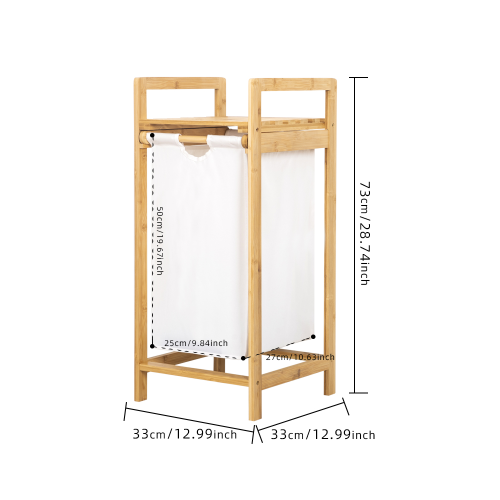 Бамбуковая белая стеллаж для хранения с одним ящиком