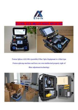 Eloik Fiber Optic Fusion Splicer ALK-88A/media converter/optical power meter/olt/connector optics/sfp/visual fault locator