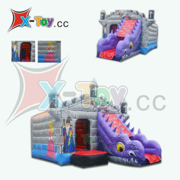 New Design Inflatable Castle with the Purple Dragon Slide