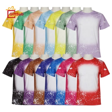 Shop for Stylish News-Themed US Men, Women, and Unisex Bleach Design Printed Tees with Sublimation Blank Shirt and Faux Bleached Look in Polyester