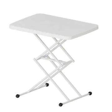 Adjustable Height Folding Table Legs - Benjia White, 65x45x74CM Plastic Laptop Table