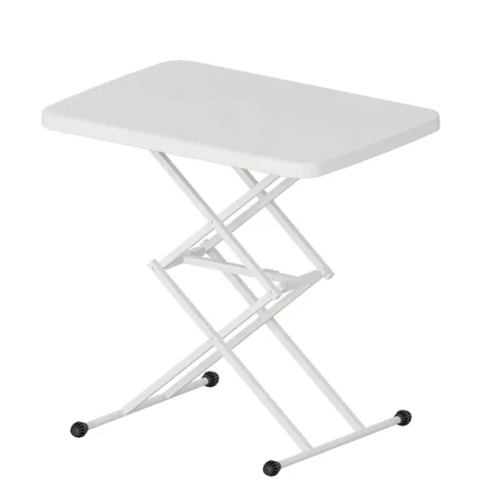 Adjustable Height Folding Table Legs - Benjia White, 65x45x74CM Plastic Laptop Table