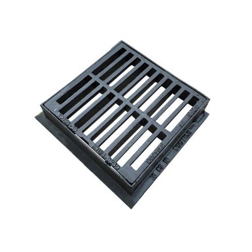 Heavy-duty square cast iron ditch grille