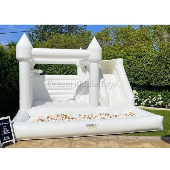 Luxury White Bouncy Castle with Ball Pit Pool and Slide for Party Events