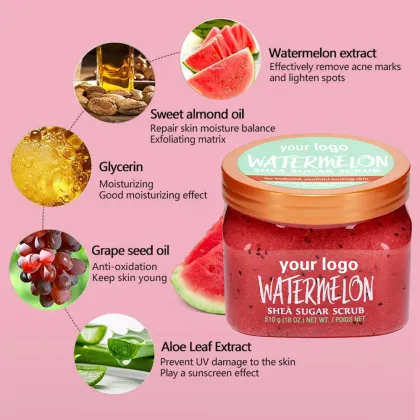 Wholesale Private Label Fruit Body Scrub Exfoliating Whitening Sugar Body Scrub