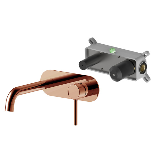 Brass Wall Mount Bathroom Faucet Brushed Nickel