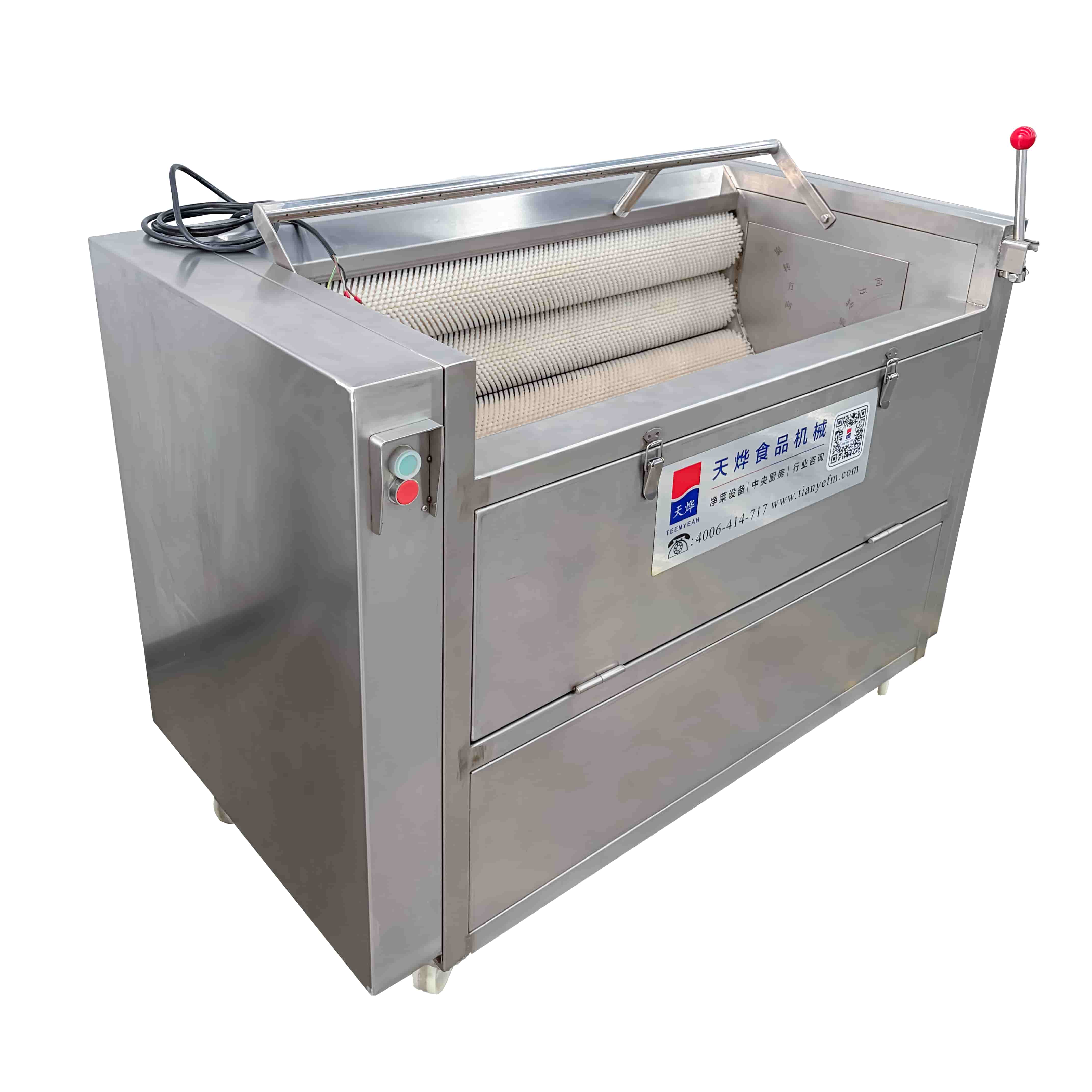 Cleaning and peeling machine