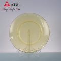 Amber Glass Charger Plate Round Glass Charger Plates