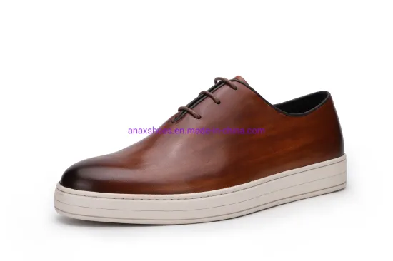Men′ S Casual Genuine Leather Lace Up Shoes