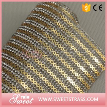 Bling diamond rhinestone mesh roll hotfix crystal sheet for shoe bag