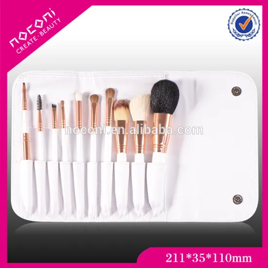 High quality 2016 Facial Brushes Kit Set Professional 10 PCS Cosmetic Makeup Brush Brushes with Cream Leather Case