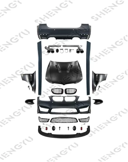 BMW 3 Series E90 2009-2012 Body Kit - Front Bumper Assembly, Rear Lip, Exhaust Upgrade to M4