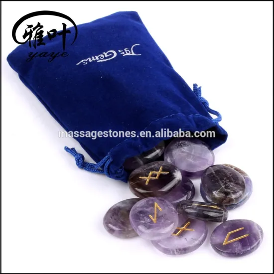 Natural Gemstones Semi-precious Stones Runes Stones Set with Velvet Bag