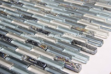 Multi color electroplated and glossy glass mosaic pattern for design