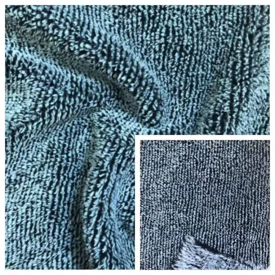 Double Side Shu Velveteen with Stripe Knitted Fabric