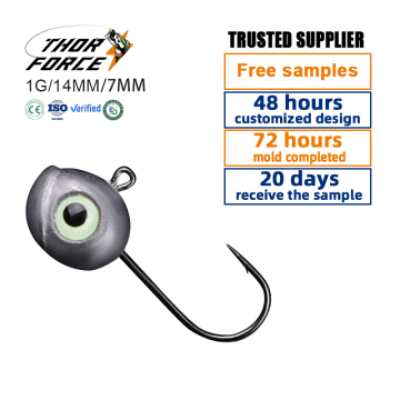 Wholesale THORFORCE Custom Luminous Eye Jig Heads for Softbaits - 1g to 3.5g Lead Hooks