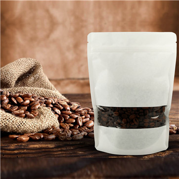 Mylar coffee bags with clear window for coffee display