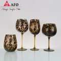 Colepardo do leopardo Crystal Personalize o conjunto de copos de vinho