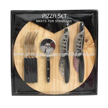 10pc Steel Pizzza Set W/RND Pizza Board