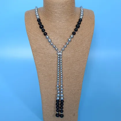 Handmade Pearl Knots Jewelry Long Shell Pearl Necklace