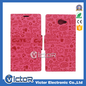 China manufacturer Faeri leather flip case for Sony Xperia M2 for smart phone