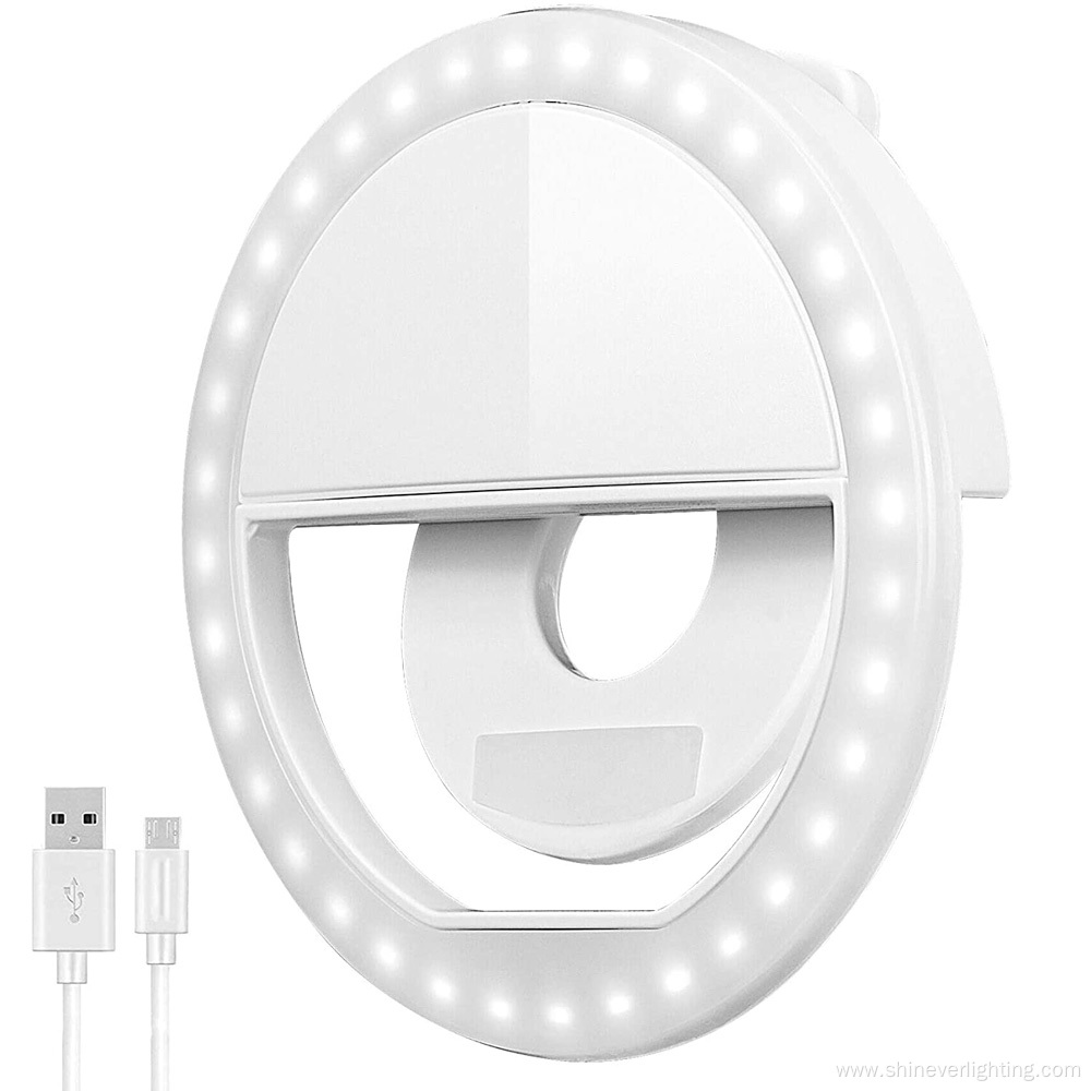 Portable USB Rechargeable LED Selfie Ring Light