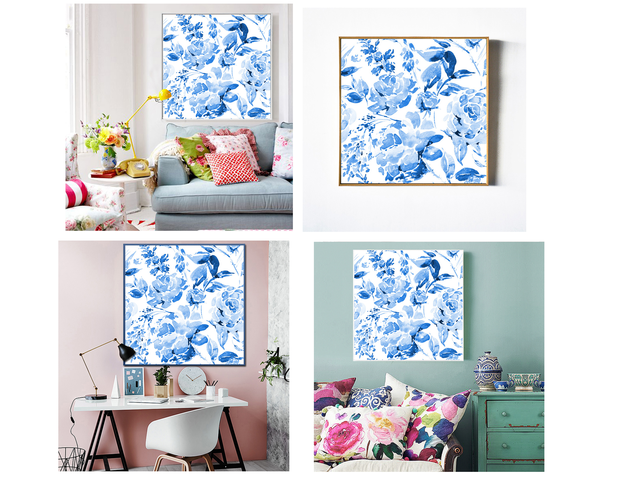 Blue trees canvas print