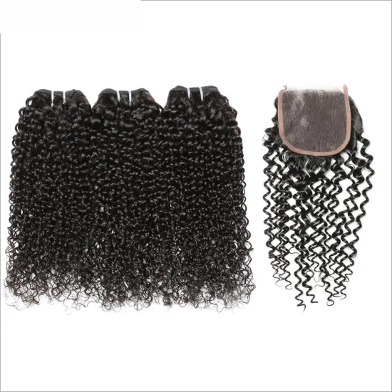 RUIMEI 50%OFF Wholesale raw Indian Unprocessed Double Drawn Human Hair Extension Cuticle Aligned Hair Bundles & Lace Closure