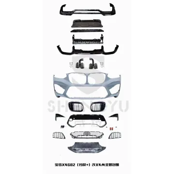 BMW X4 G02 2019-2022 Car Body Kit - Includes Front Bumper, Grille, Rear Diffuser, and Tail Pipes (X4M)