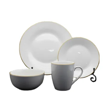 16PCS Ceramic Dinnerware Set With Color Line