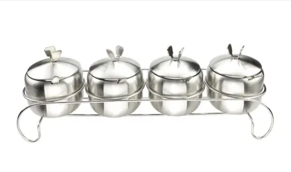 Metal Stainless Steel Seasoning Pot Spice Jar