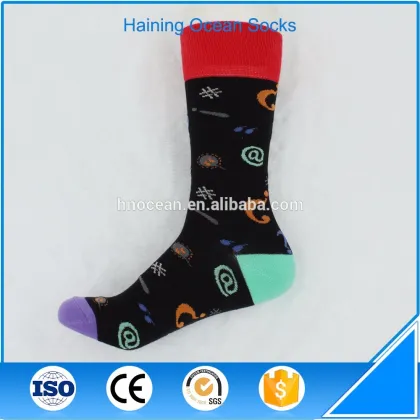 Special punctuation flower jacquard men socks