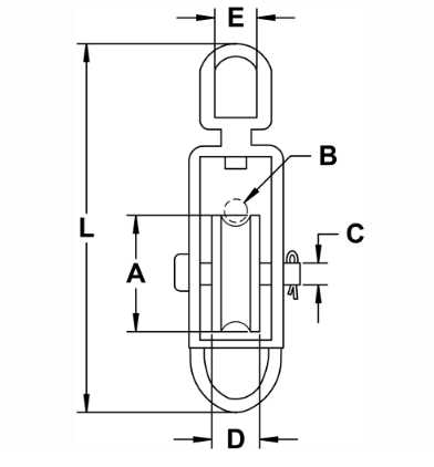 Double sheave swivel eye block