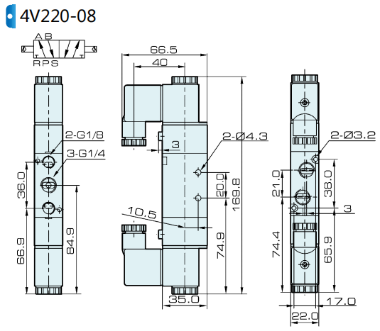 4v220-08 dimension