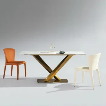Modern Nordic Luxury Dining Table Set: Marble & Slate Design for Hotels, Restaurants, and Residential Living Rooms - Seating 6 People