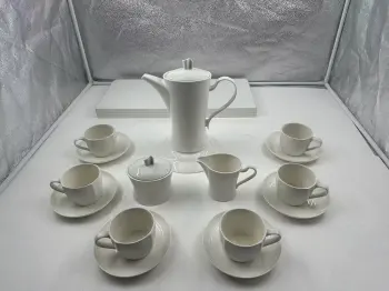 ceramic white tea set art