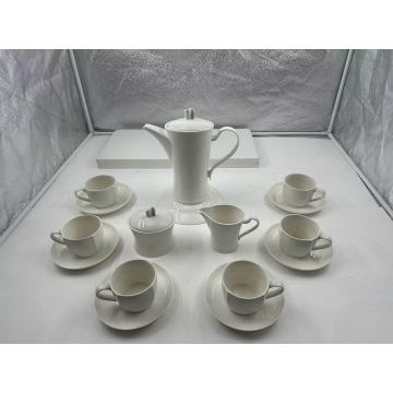 ceramic white tea set art