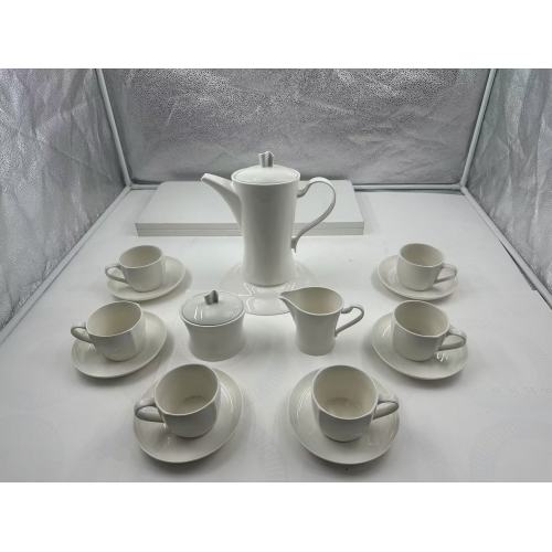 ceramic white tea set art