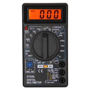 Multímetro digital dt830bf.3l con luz de fondo y prueba de batería