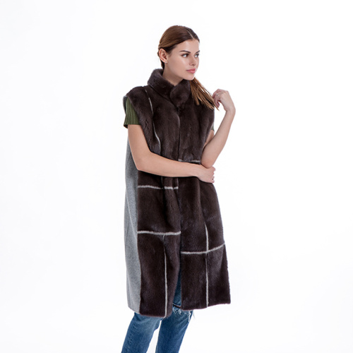 Gilet in pelliccia di cachemire donna