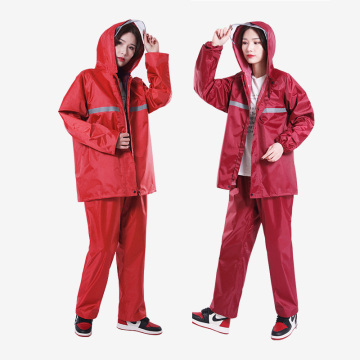 Women's and Men's Outdoor Waterproof Rain Gear with Reflective Strips: Hooded Coat and Pant Suit