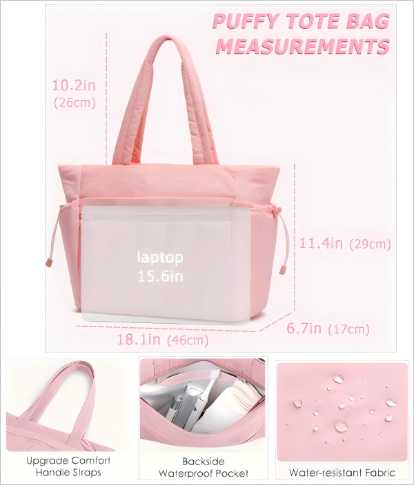 Women's Waterproof Custom Polyester Tote Bag