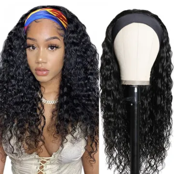 Wholesale Remy Human Hair Headband Wig, Glueless None Lace Headband Wig, Raw Peruvian Hair Headband Wigs For Black Women