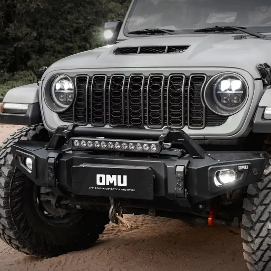OMU Genesis Front Bumper with Sensor Holes for Jeep Wrangler JL Gladiator JT