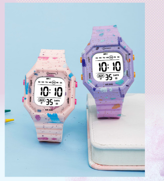 2024 Custom Logo Cartoon Waterproof Digital Watch for Kids and Students