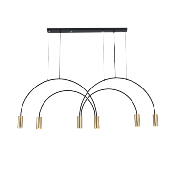 Modern Minimalist Black Gold Iron Chandelier for Coffee Restaurant