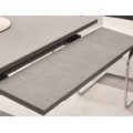 Mesa de comedor de cerámica gris de doble extensión moderna