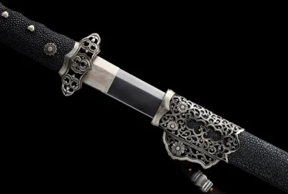Tang Dynasty Sword Tang Dao White Copper Carving