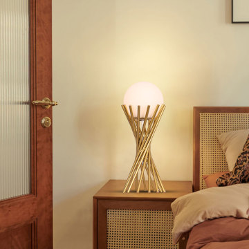 Modern Gold Metal Table Lamps for Bedroom Desks